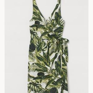 H&M leaf print beachy wrap dress